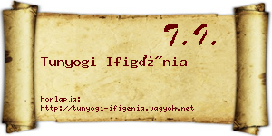 Tunyogi Ifigénia névjegykártya